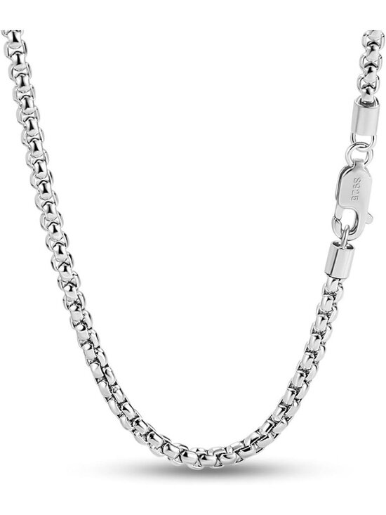 Other - 925 Sterling Silver Square Rolo Link Choker Necklace for Men & Women - 18" to 28